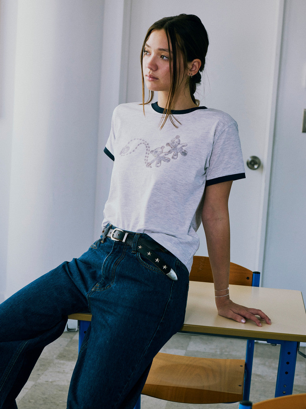 [Low Classic] Teddy Buddy T-Shirt_Light Melange Grey