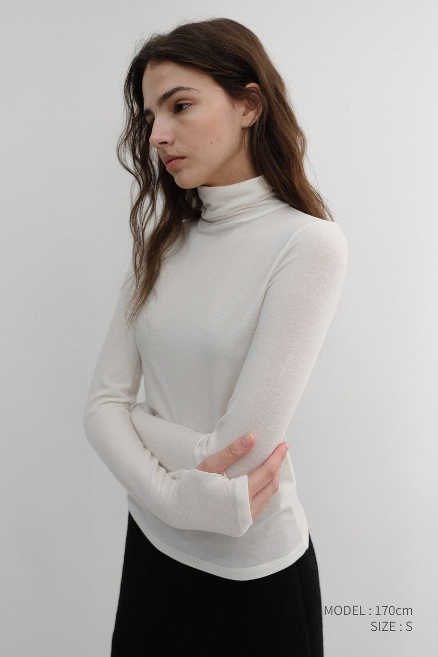 Dunst Essential Roll Neck Top Off White