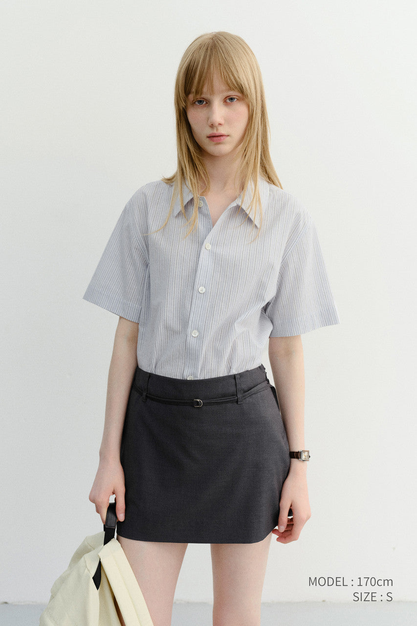 Dunst Unisex Holiday Striped Shirt Soft Blue Stripe