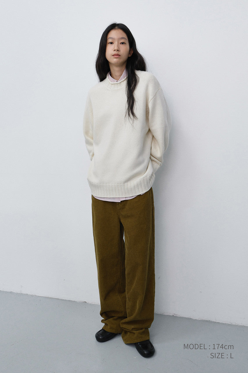 Dunst Unisex Chunky Roll Neck Sweater Ivory