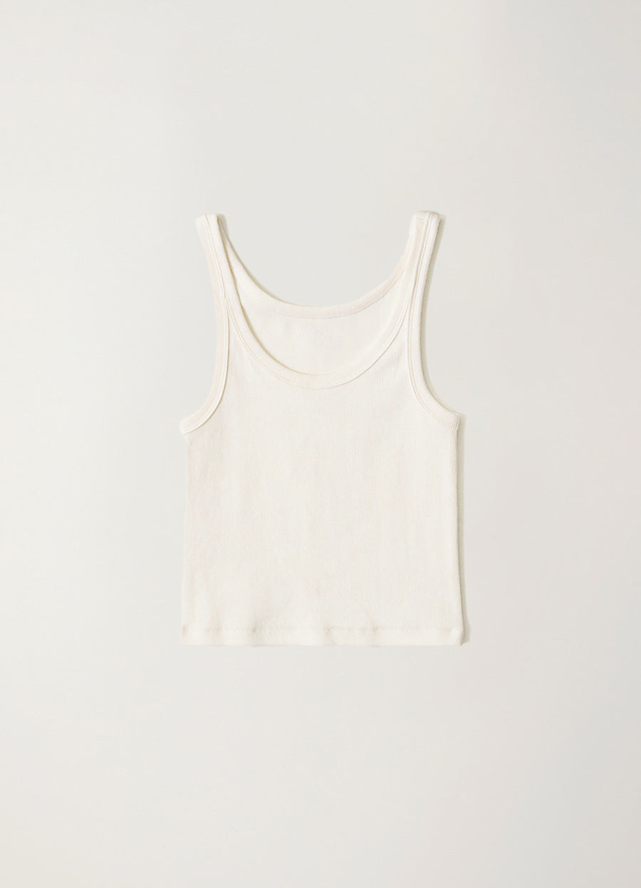 Nothing Written Curved rib tank (White)