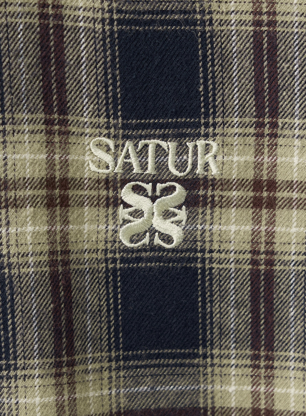 [satur] (W) Classic Flannel Check Shirt - Navy
