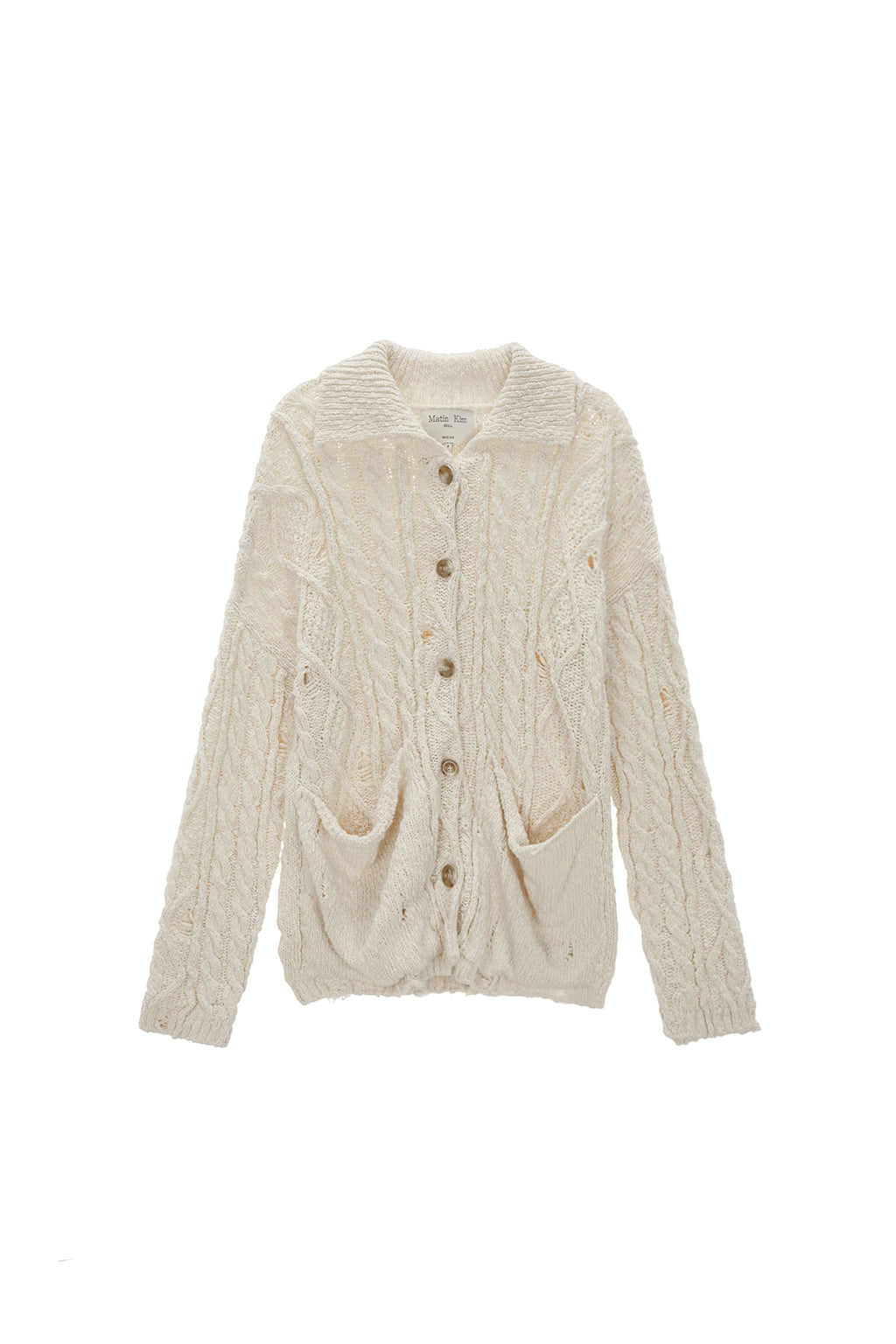 Matinkim Damage Cable Cardigan IN Ivory