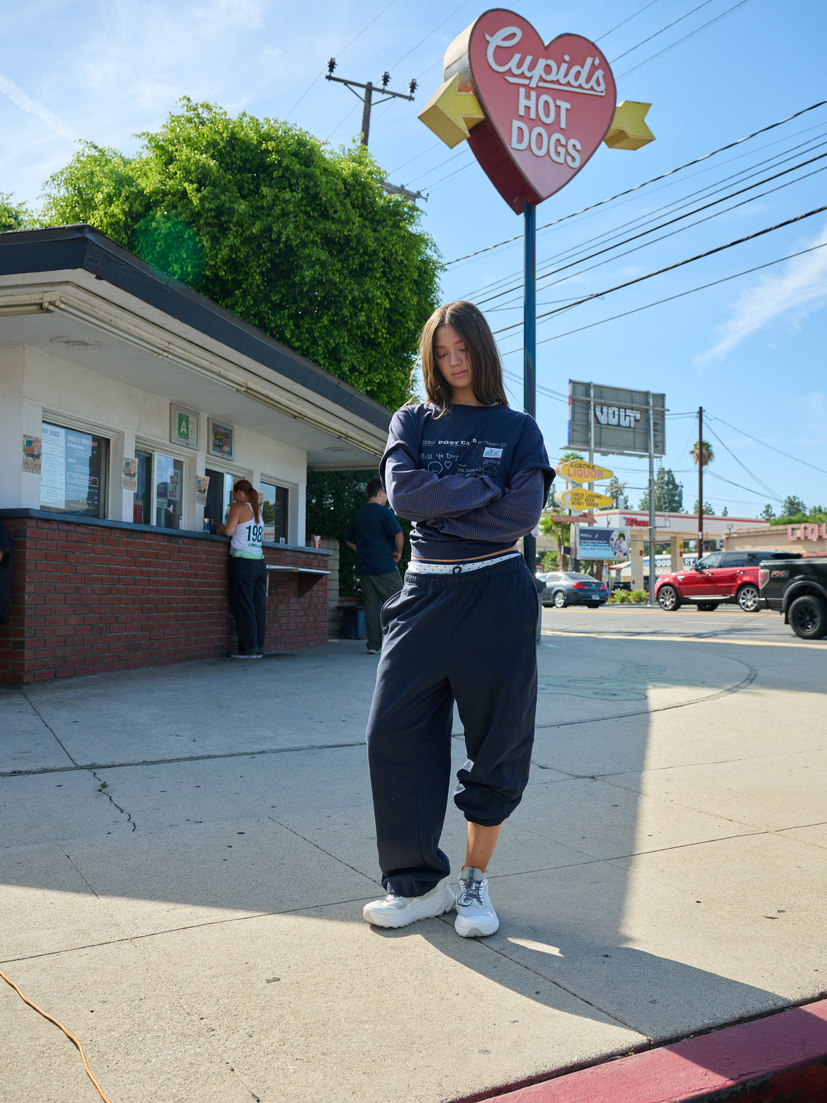 Low Classic Postcard Layered Tee Navy