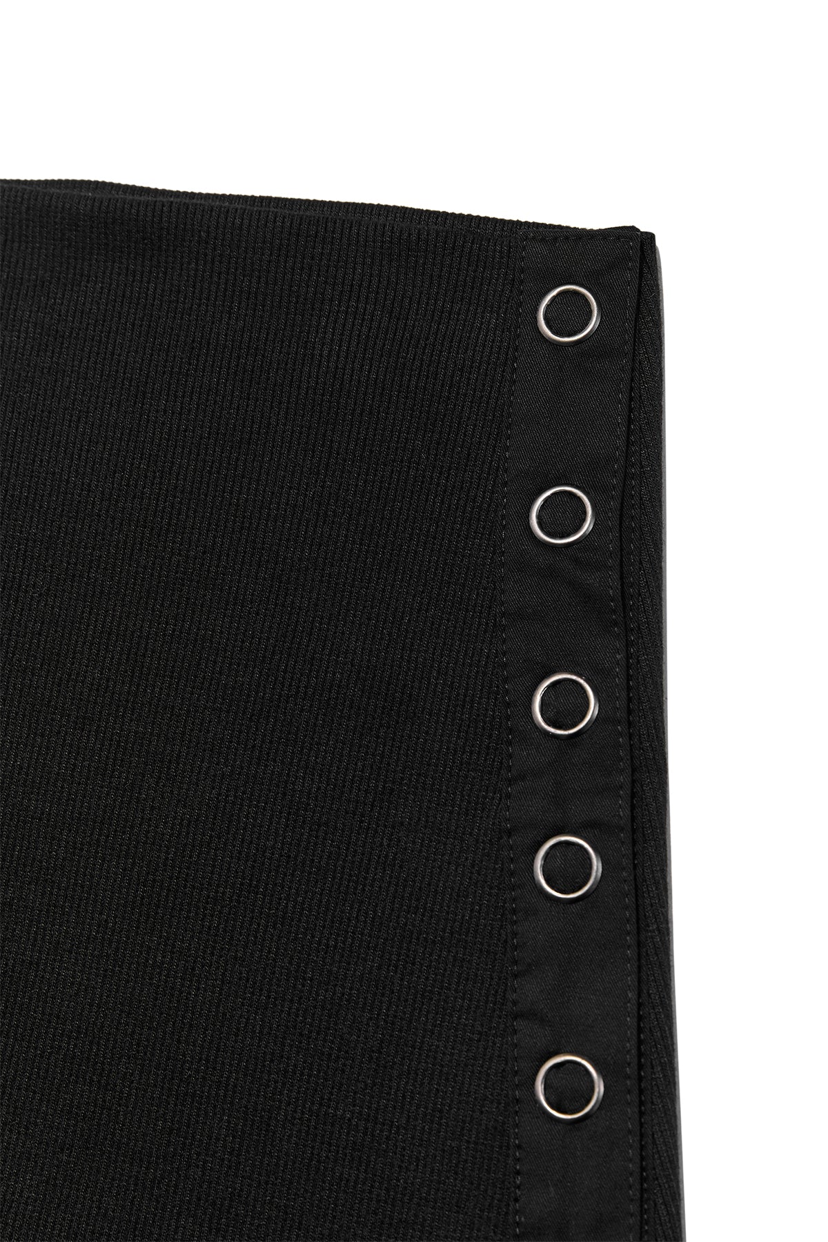 [matinkim] UNBALANCE FLARE FOLDING SKIRT IN BLACK