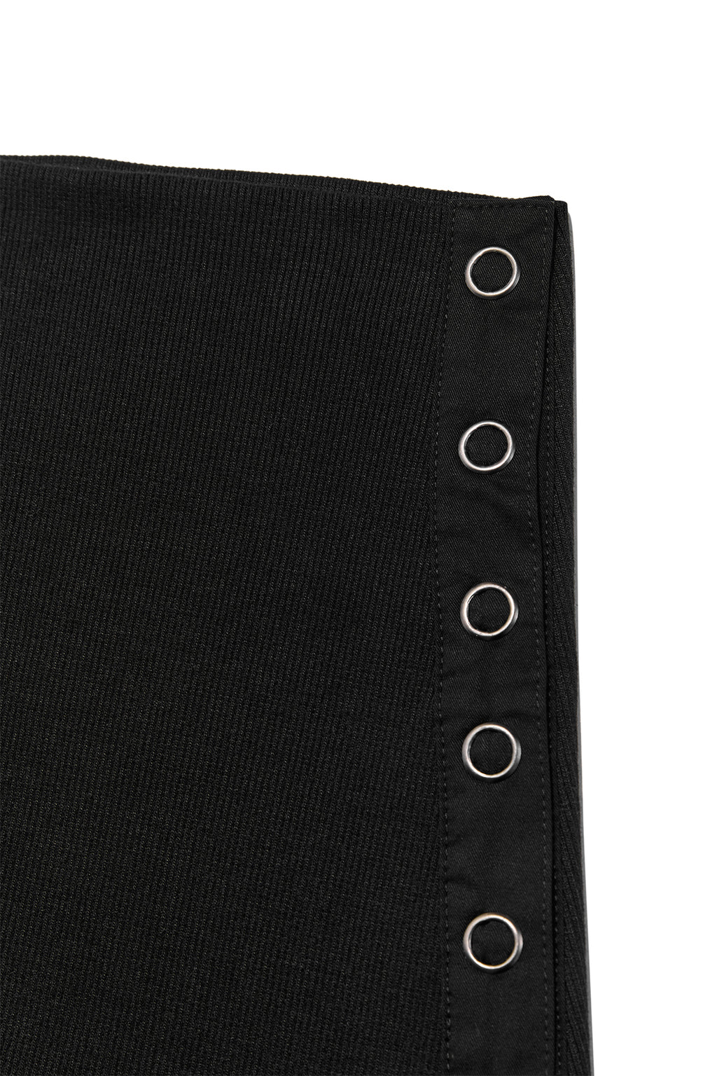 [matinkim] Unbalance Flare Folding Skirt IN Black