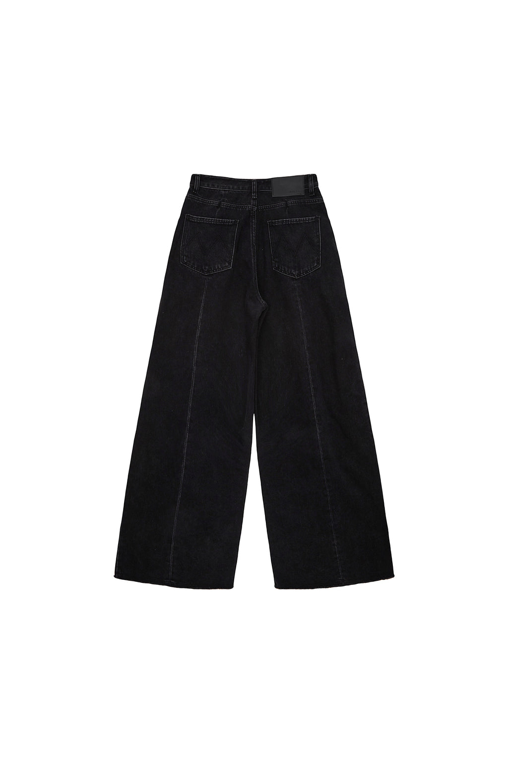 [matinkim] TUCK POINT WIDE DENIM PANTS IN BLACK