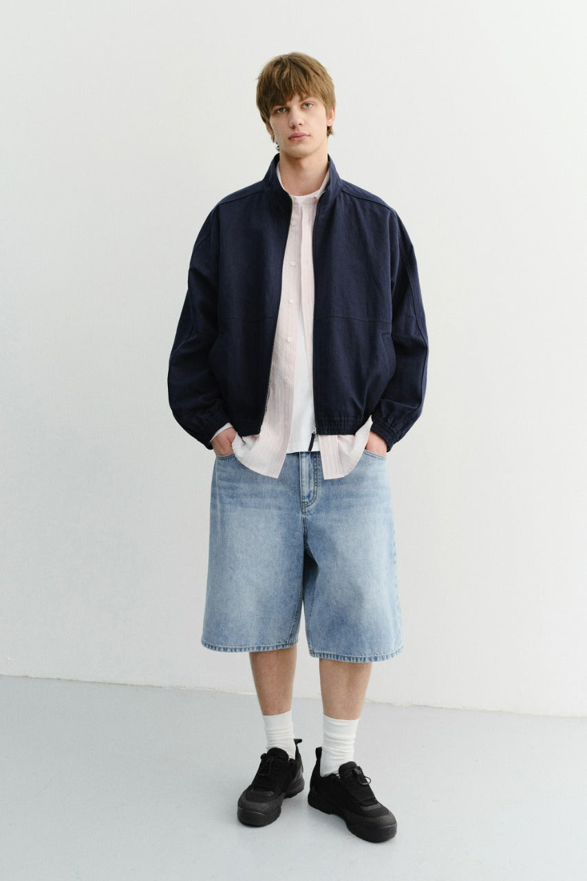 Dunst Classic Baggy Denim Shorts Light Blue