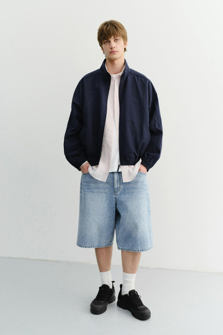 Dunst Classic Baggy Denim Shorts Light Blue