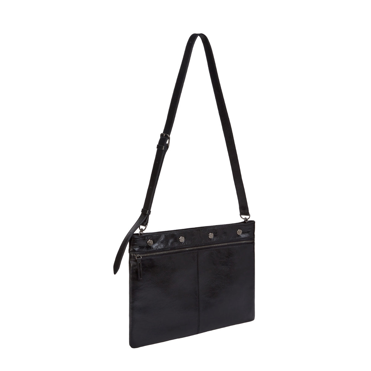 Vunque Perfec Button Up Slim Messenger Black