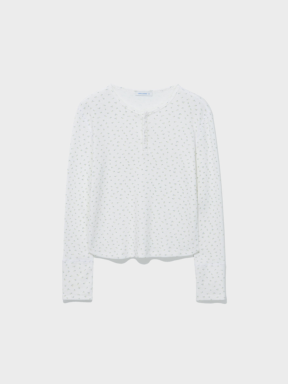 Low Classic Waffle Henley-Neck Tee Ivory
