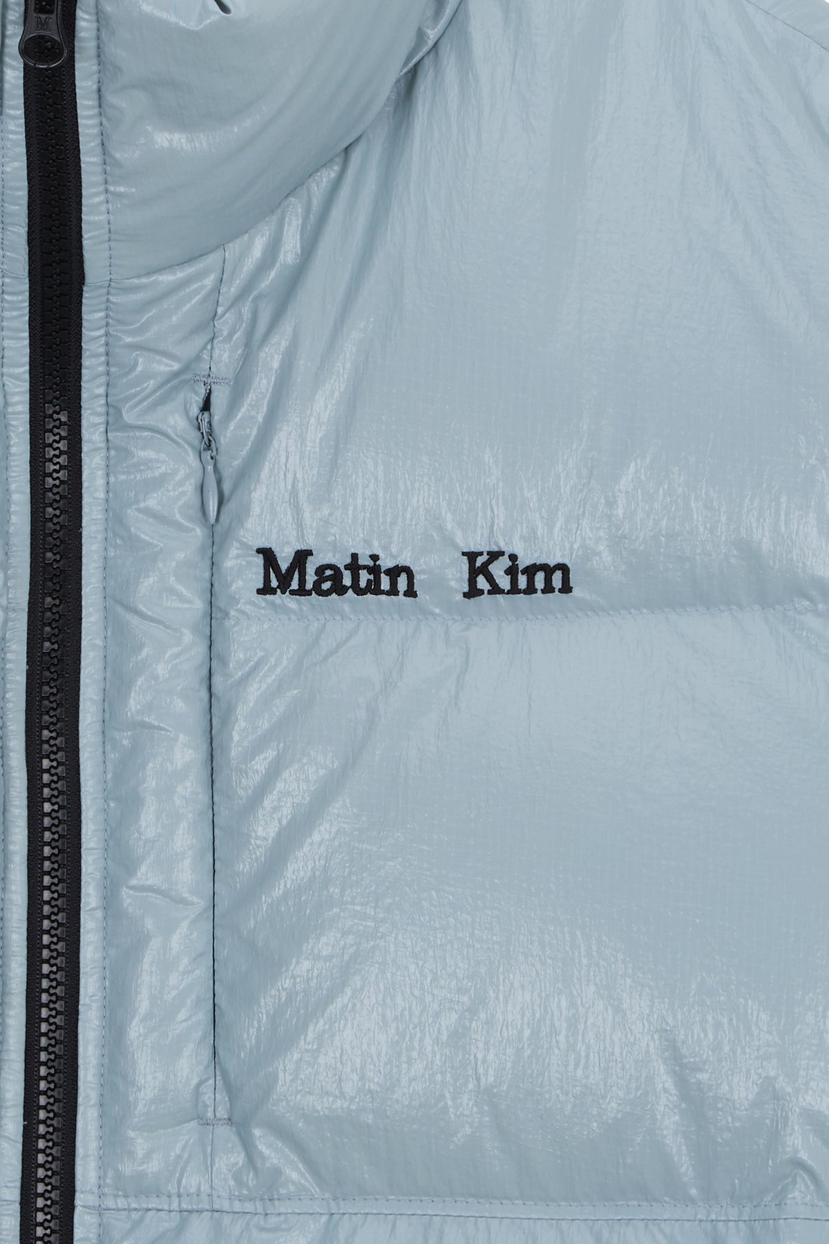 [matinkim] Small Logo Volume Down Jumper For Women IN Light Grey