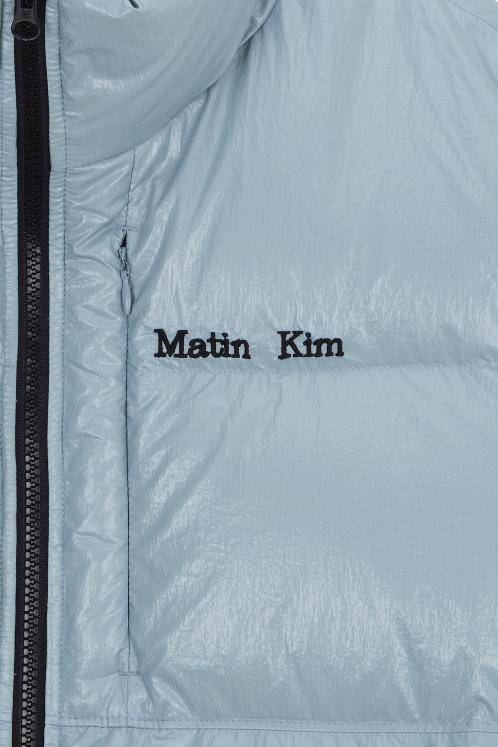 [matinkim] Small Logo Volume Down Jumper For Women IN Light Grey
