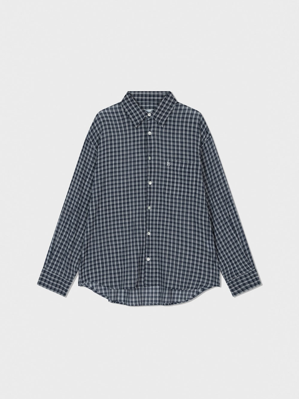 Low Classic Oversized Lc Sheer Checked Shirt Navy