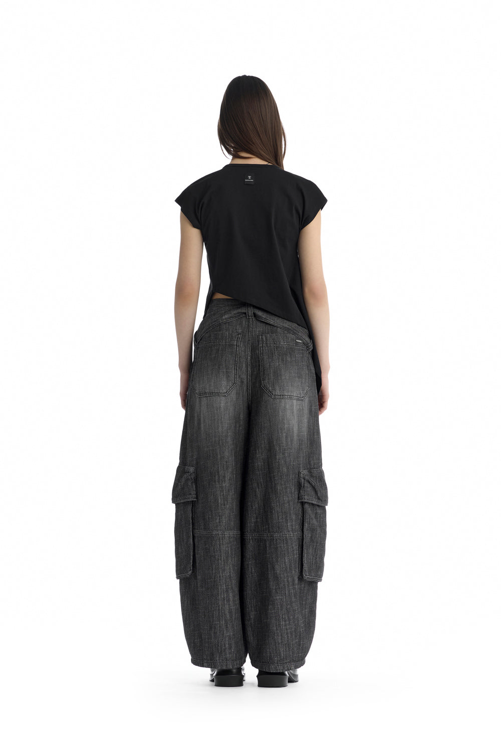 Treemingbird Jersey Draped Dolman T-Shirt Black