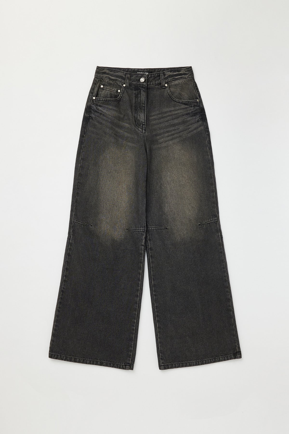 Matinkim Knee Point Wide Denim Pants IN Grey