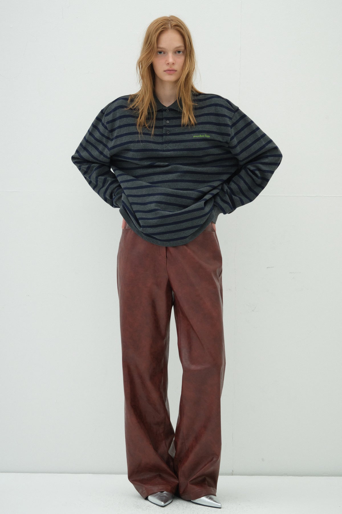 Overdueflair Semi Wide Leather Pants Red