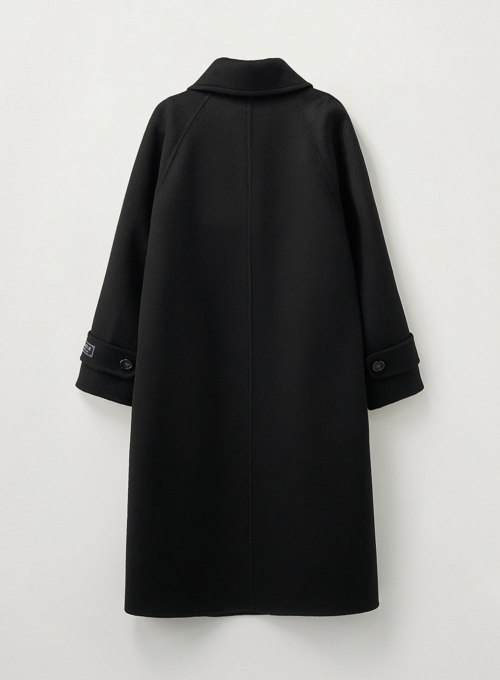 [satur] (W) A-Line Wool Blend Single Coat - Black
