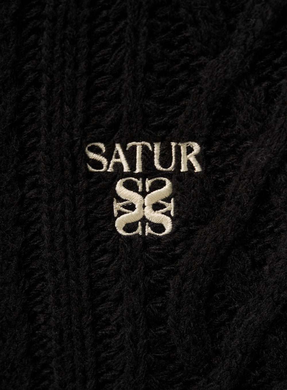 [satur] (W) Lawton Cowichan Knit Cardigan - Black