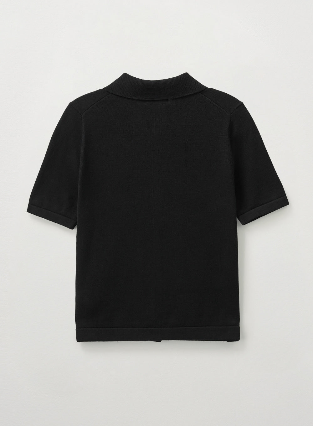 [satur] (W) Basic Cotton Collar Half Cardigan - Black