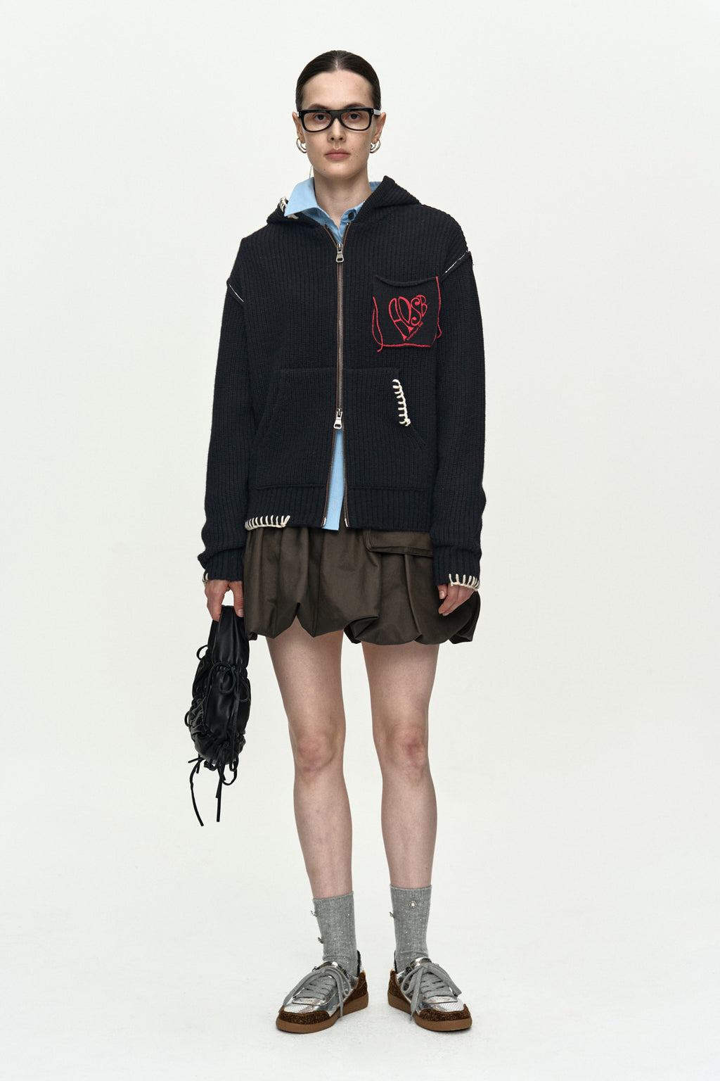 Andersson Bell Unisex Heart Logo Hood Zip-UP Sweater