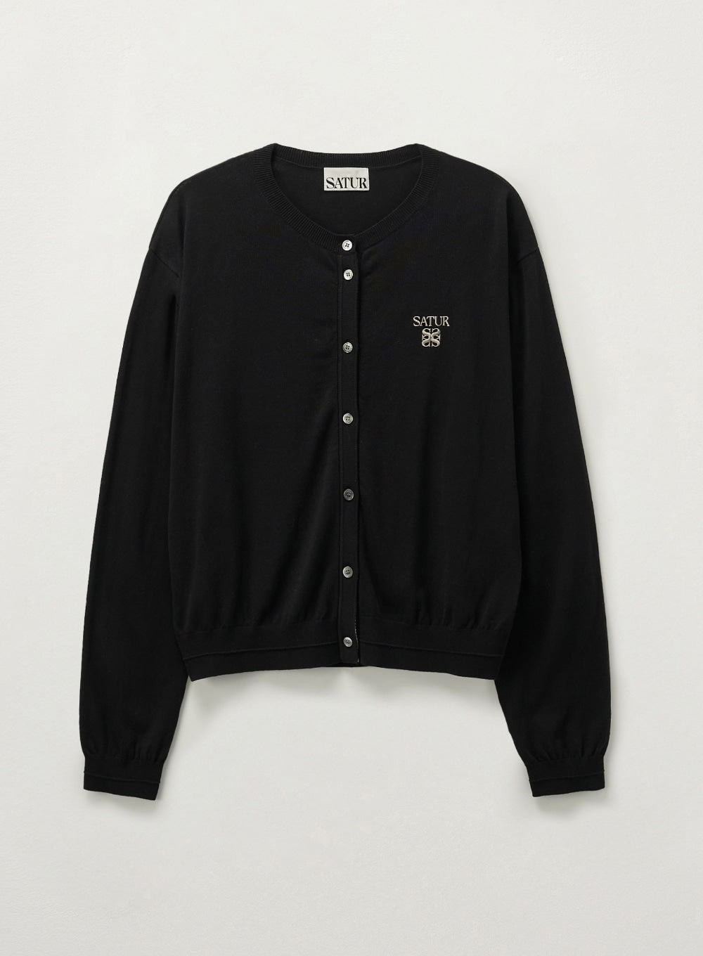 [satur] (W) Light Weight Knit Cardigan - Black