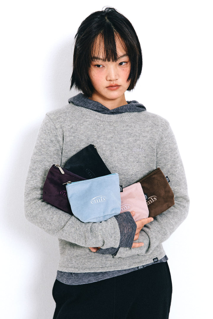 Emis Velvet Mini Pouch-Pink