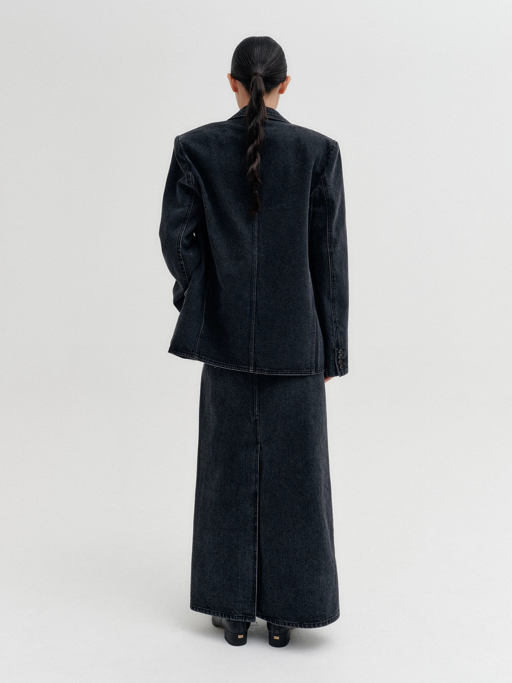 EENK Denim Single Breasted Jacket - Denim Black