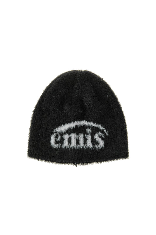 NEW LOGO SHAGGY BEANIE-BLACK