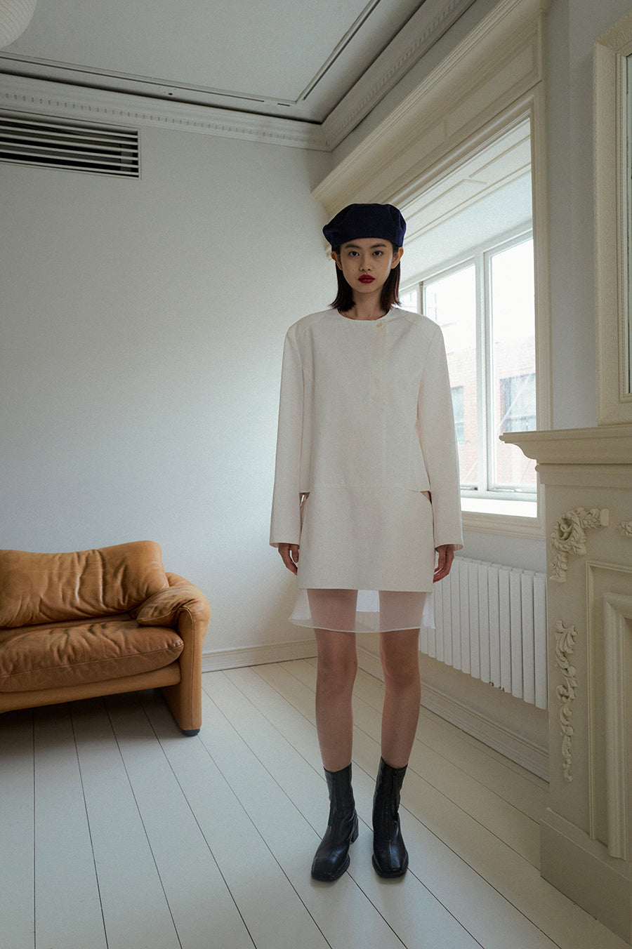 Overdueflair Cut-Out Layered Dress White