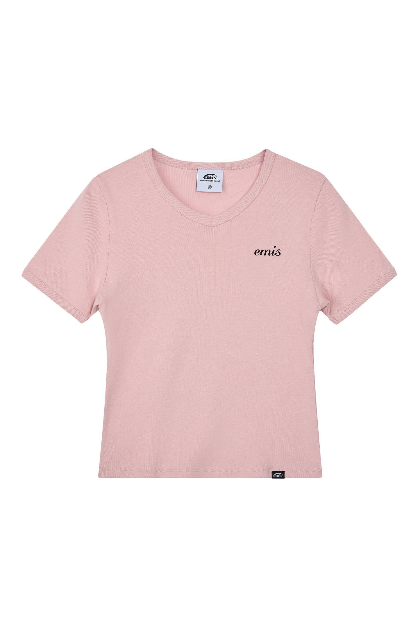 (WOMENS) RIBBED RINGER T-SHIRT-PINK