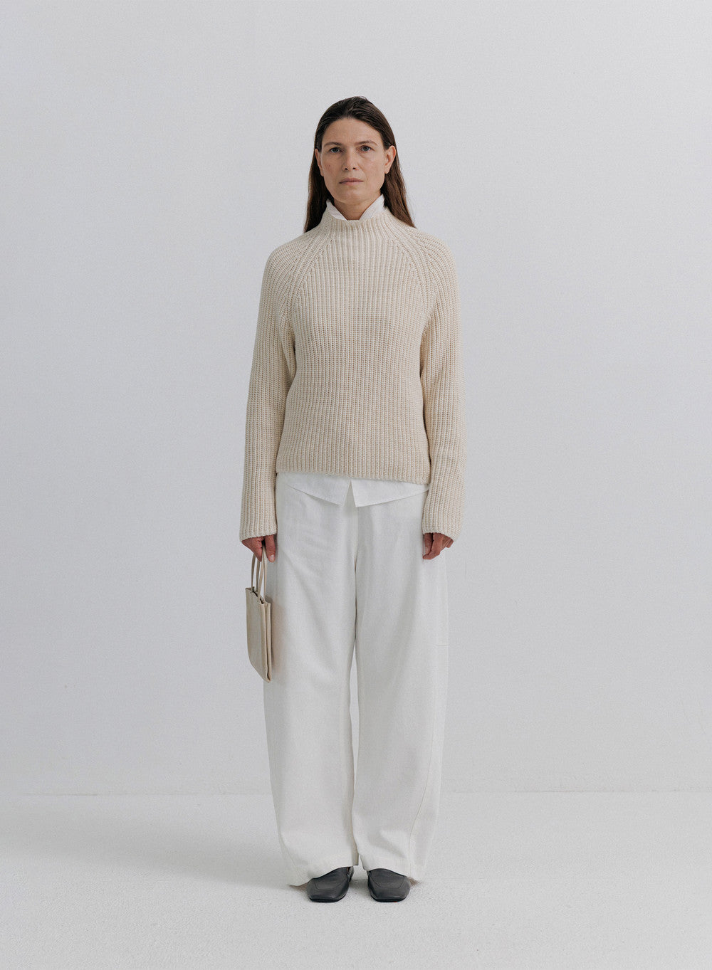 Kindersalmon Patiné Leather Bag Ivory
