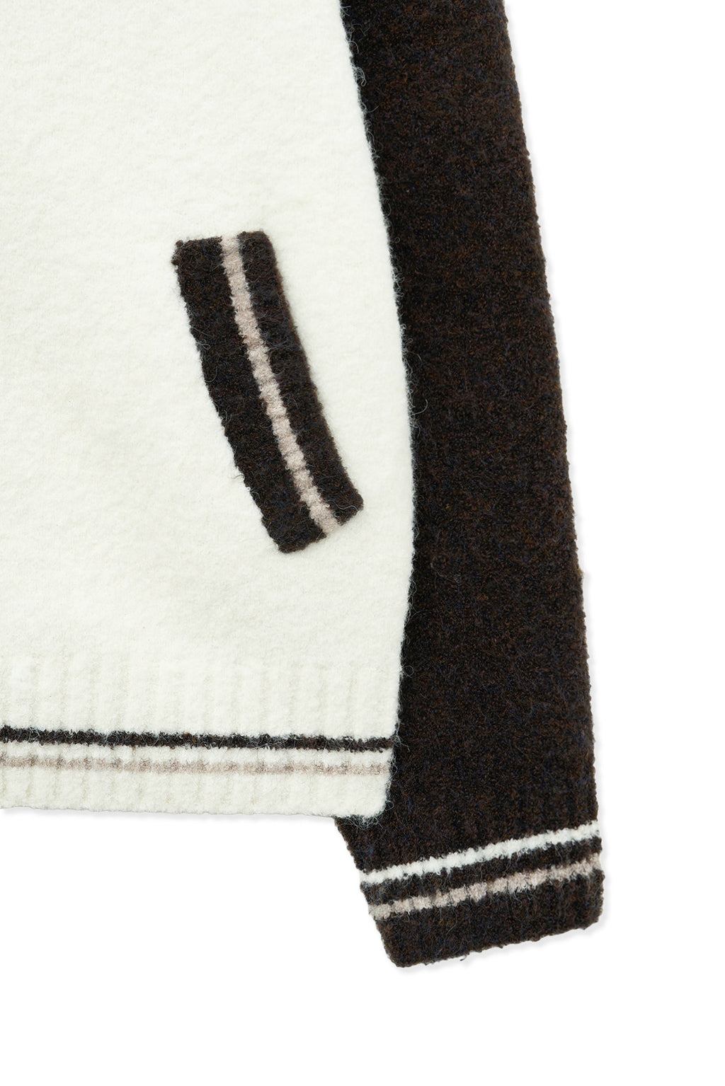 [matinkim] High Neck Raglan Knit Zip UP For Women IN Dark Brown