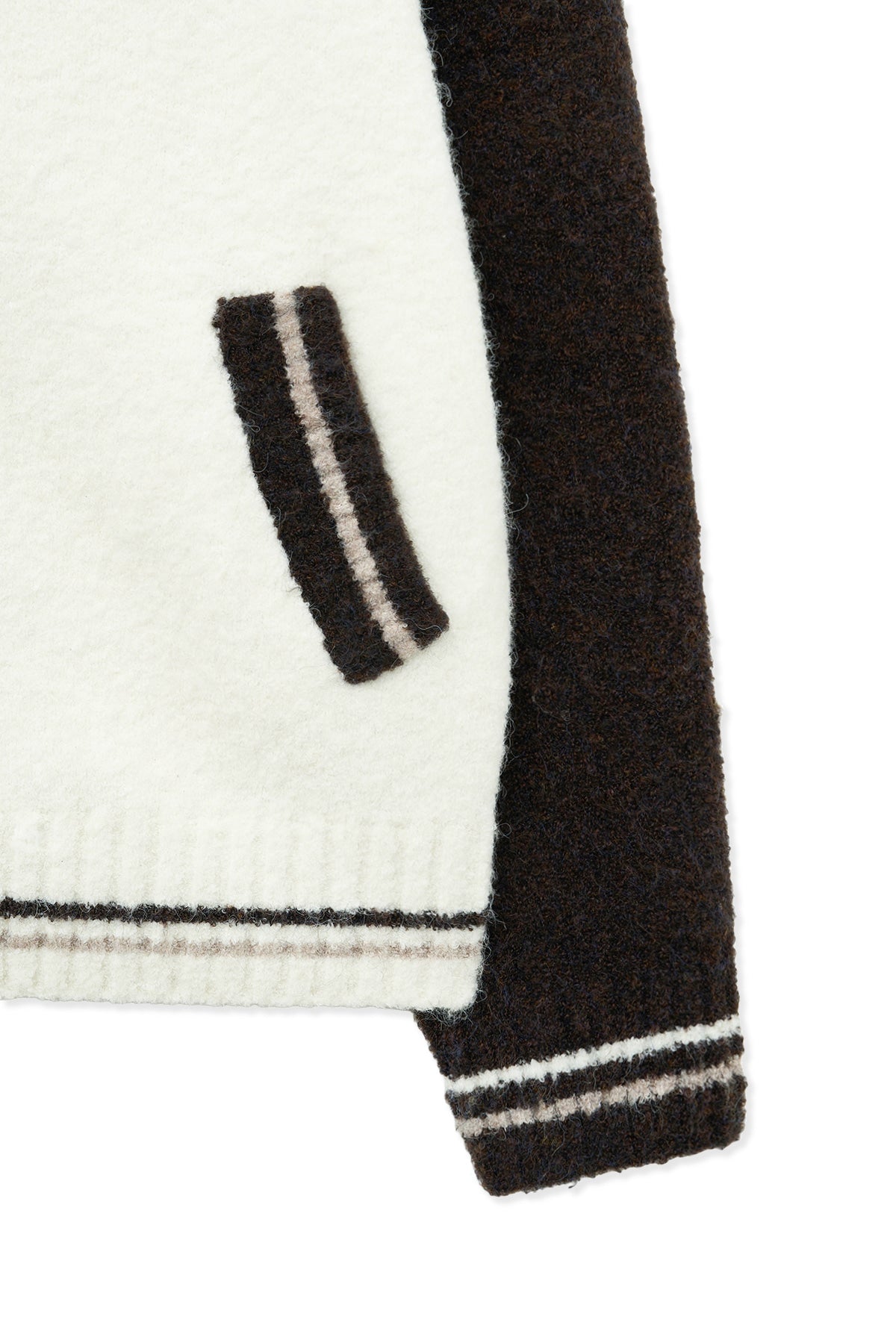 [matinkim] High Neck Raglan Knit Zip UP For Women IN Dark Brown