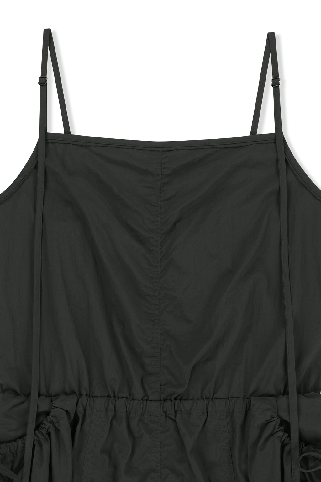 [matinkim] Strap Detail Sleeveless Utility Dress IN Charcoal