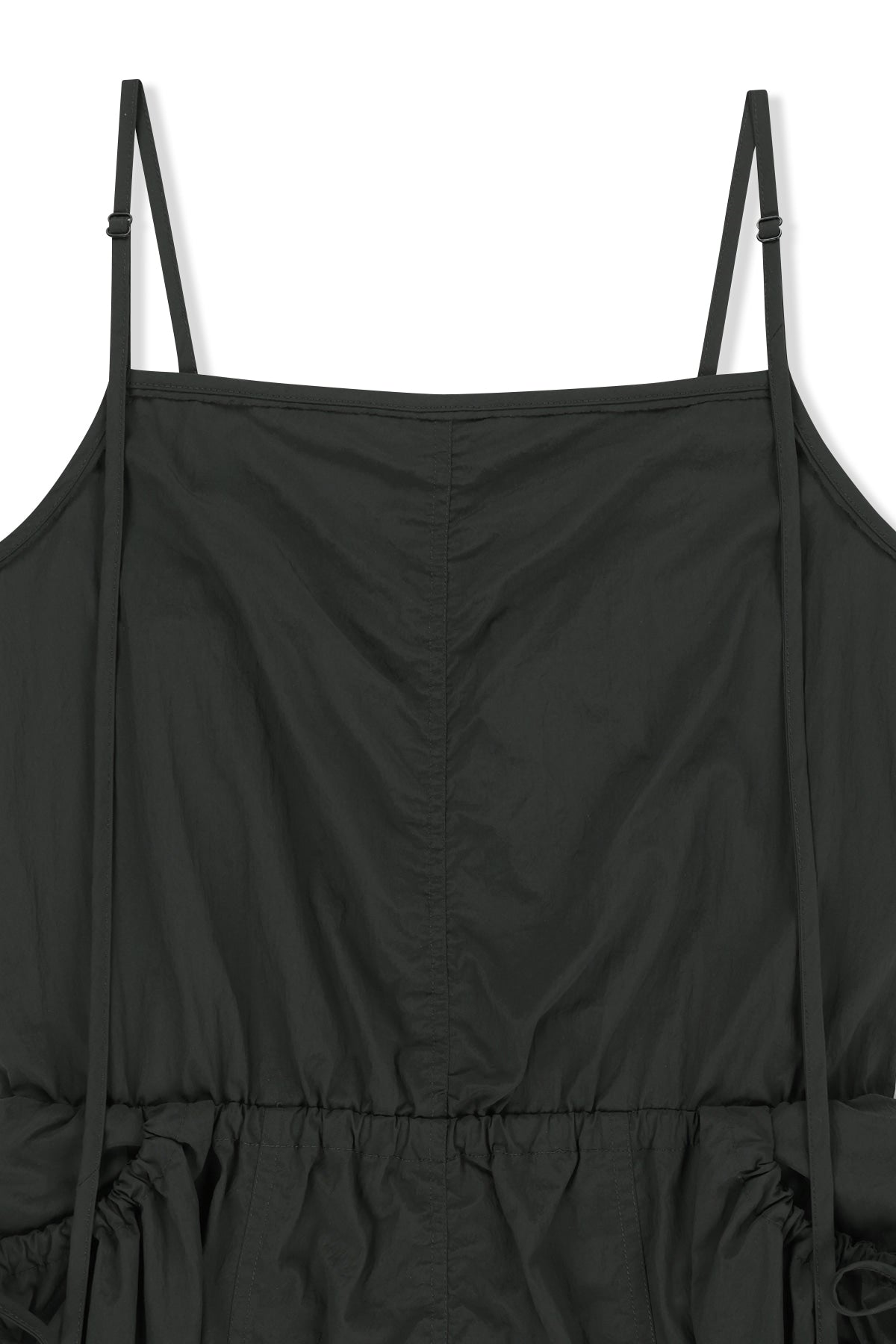 [matinkim] Strap Detail Sleeveless Utility Dress IN Charcoal