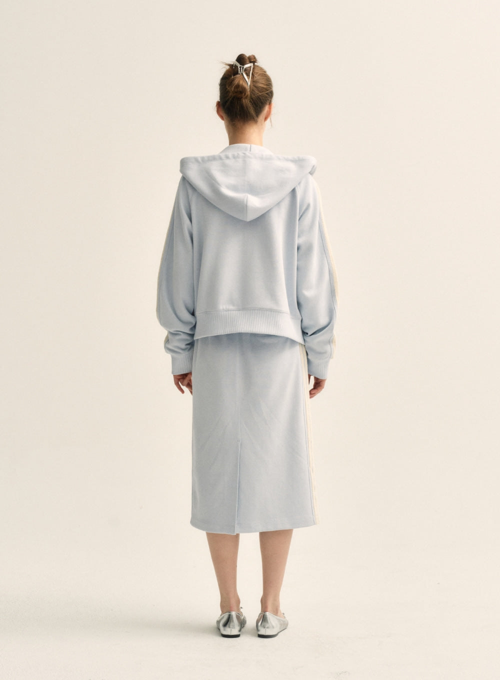 [satur] (W) Lawton Loose Fit Hood Zip-up - Sky Blue