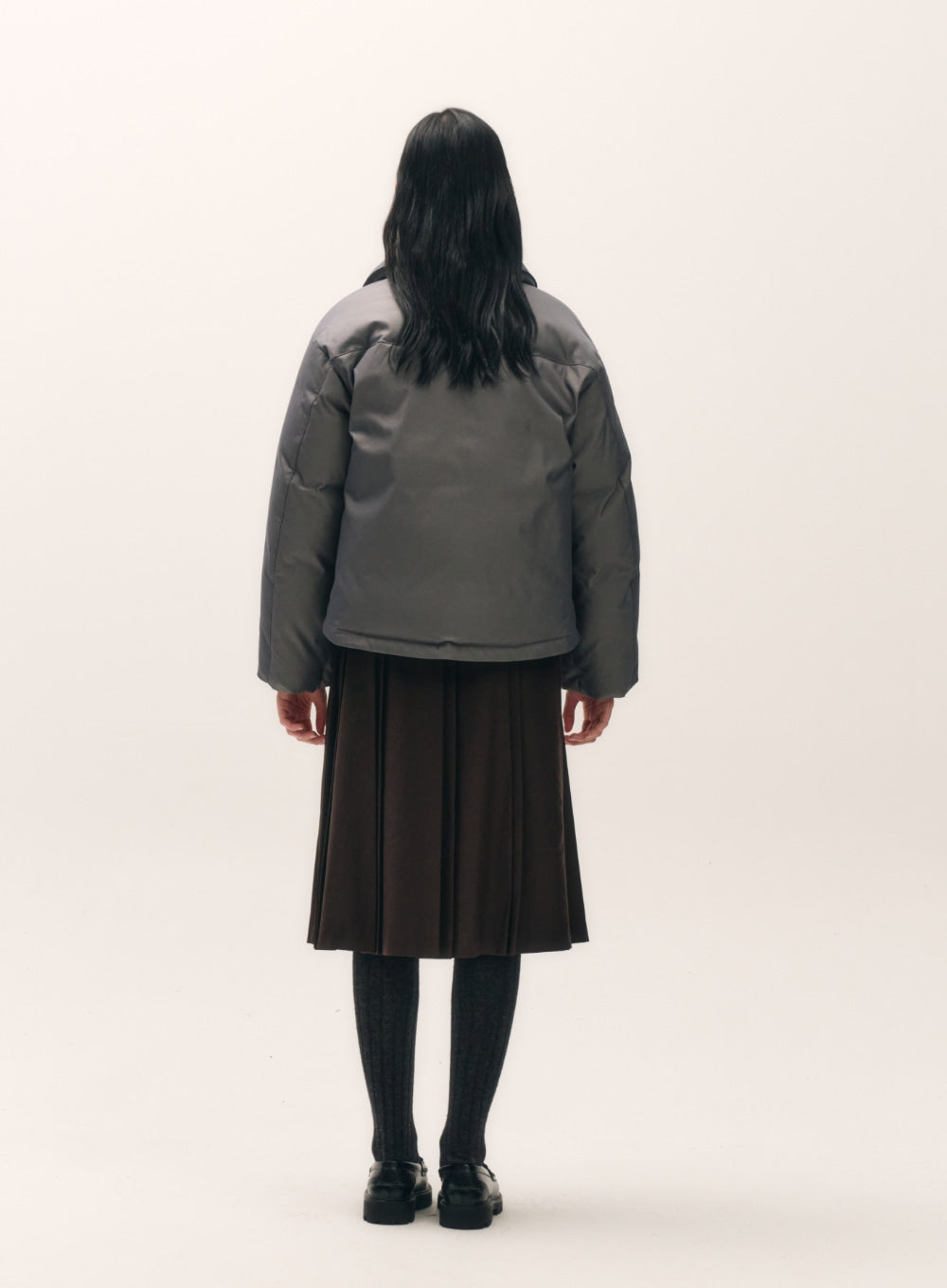 [satur] (W) Lecce Two Tone Duck Down Padding - Glitter Gray