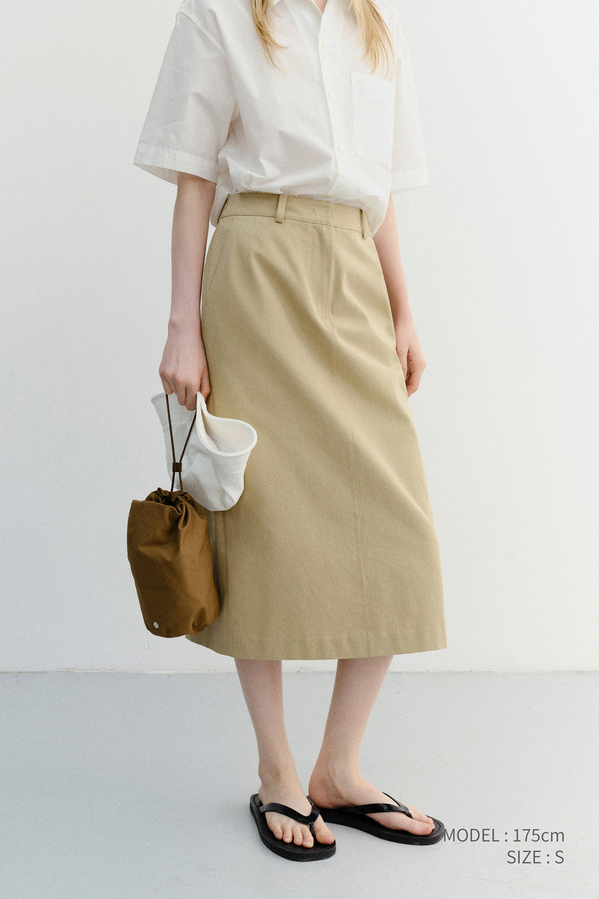 Dunst H-Line Cotton Long Skirt Beige