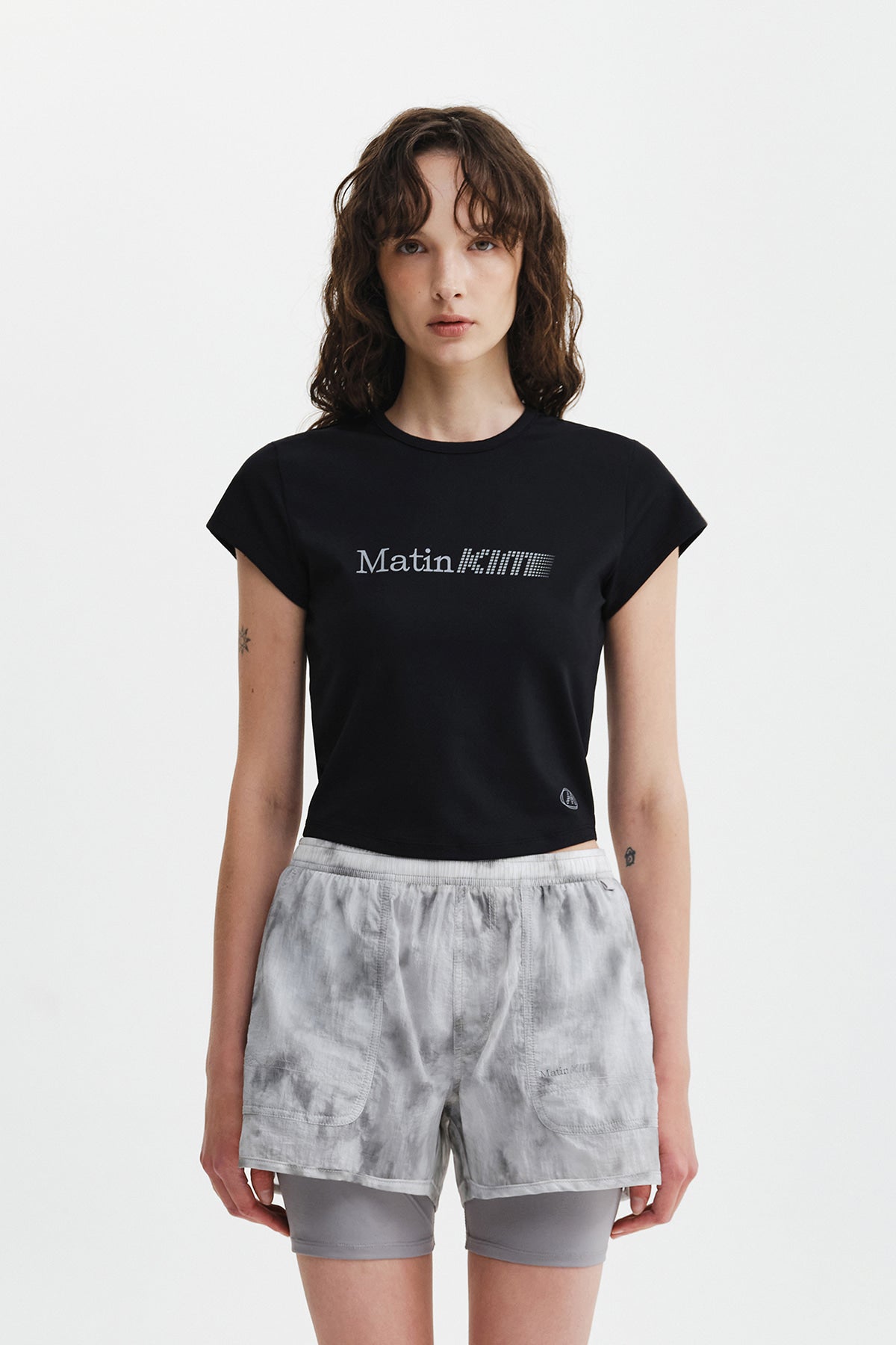 Matinkim Matin Pace Reflective Logo Slim Top IN Black