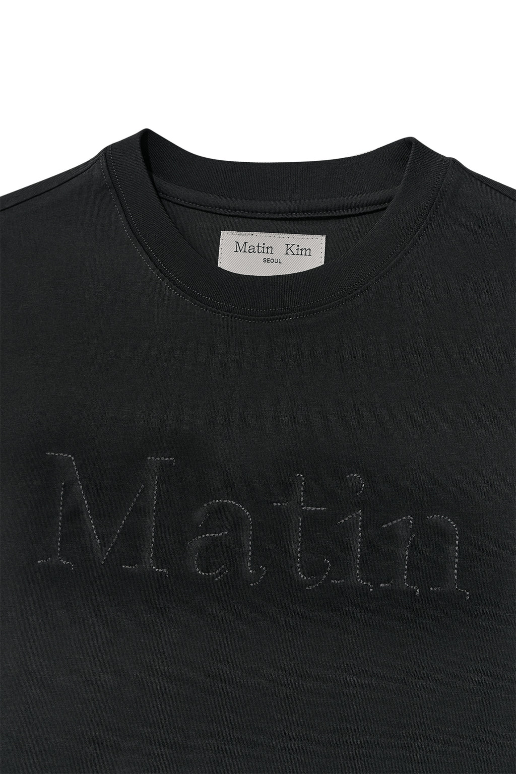 [matinkim] MATIN SHADOW TYPO TOP IN CHARCOAL