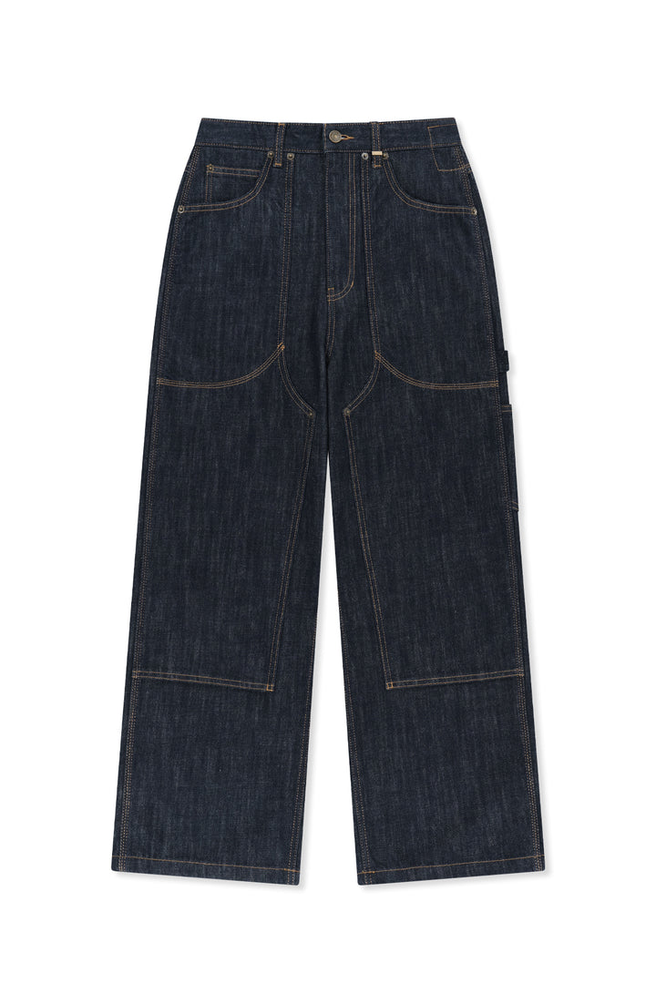 Matinkim Panel Stitch Denim Pants IN Dark Navy