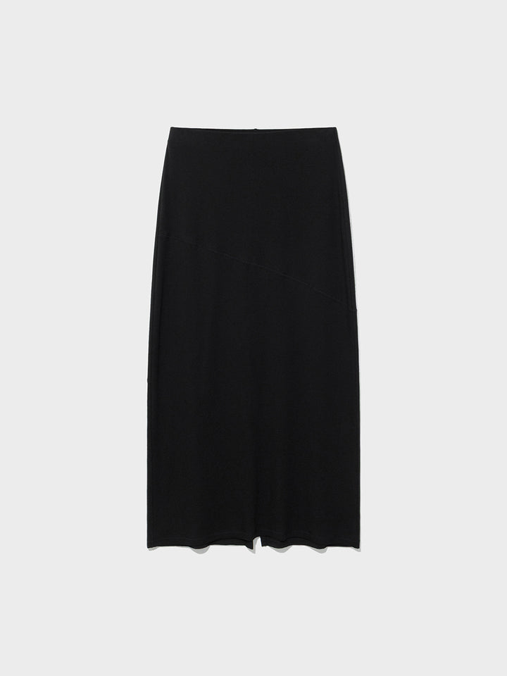 Low Classic Jersey Stitch Maxi Skirt Black