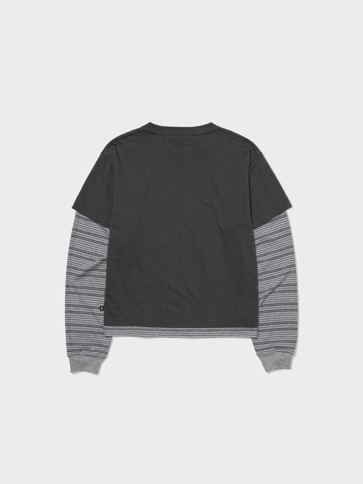 Low Classic Striped Layered Long Sleeve T-Shirt Charcoal