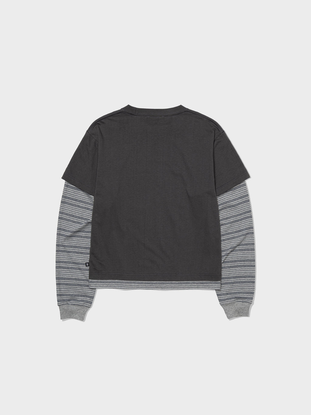 Low Classic Striped Layered Long Sleeve T-Shirt Charcoal