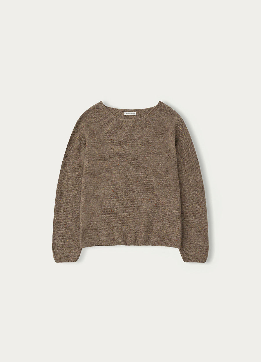 Nothing Written Nep boat neck sweater (Biscuit brown)