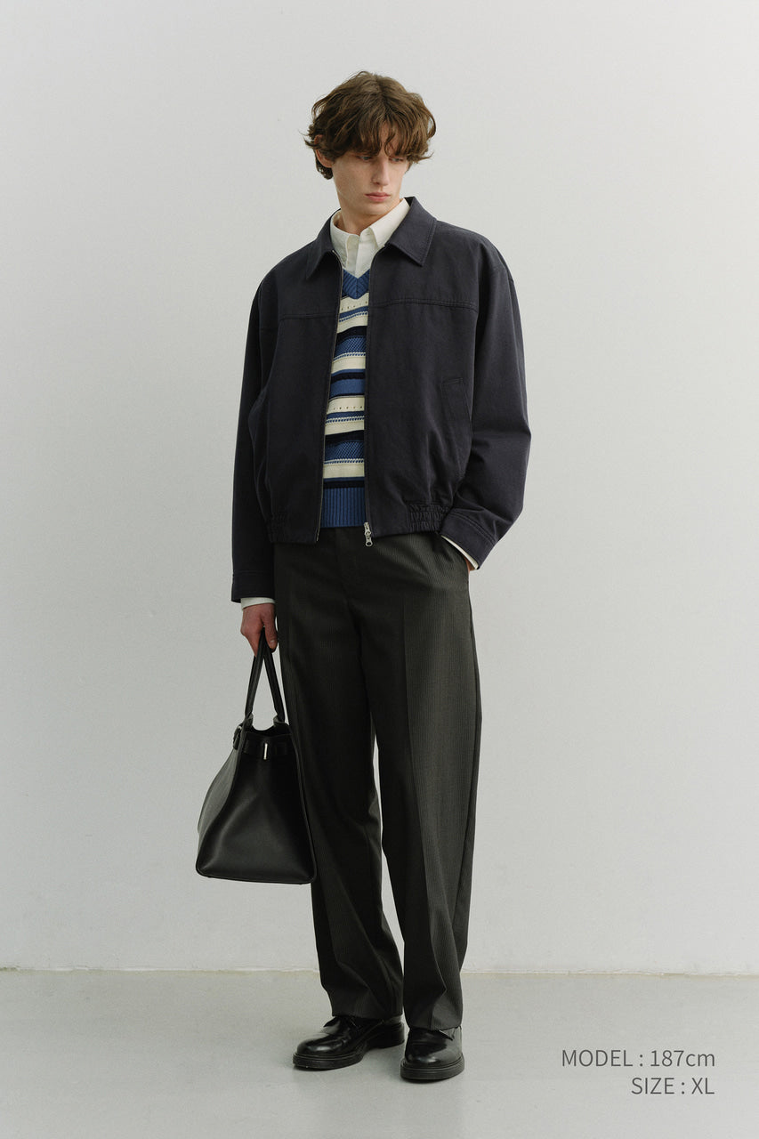 Dunst Unisex Collared Blouson Jacket Navy