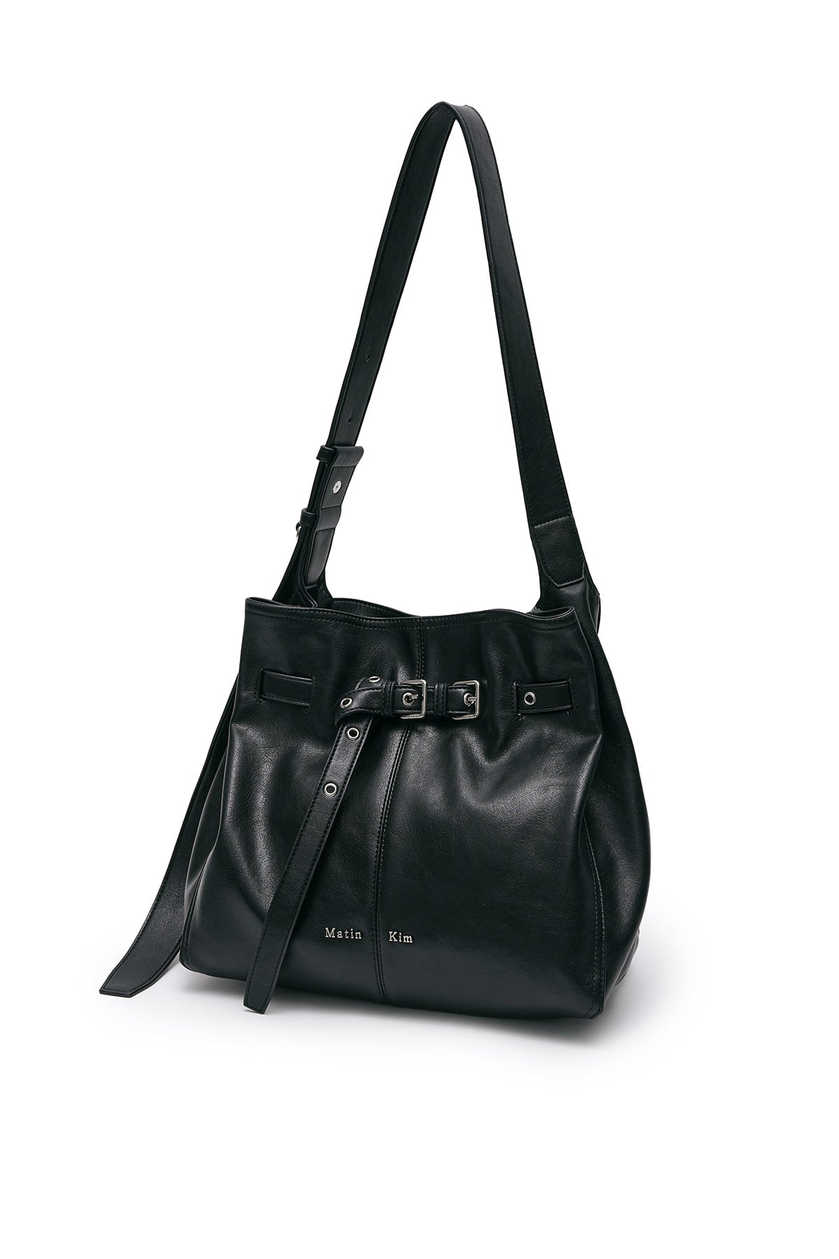 matinkim BELTED VOLUNN MID BUCKET BAG IN BLACK - View 3
