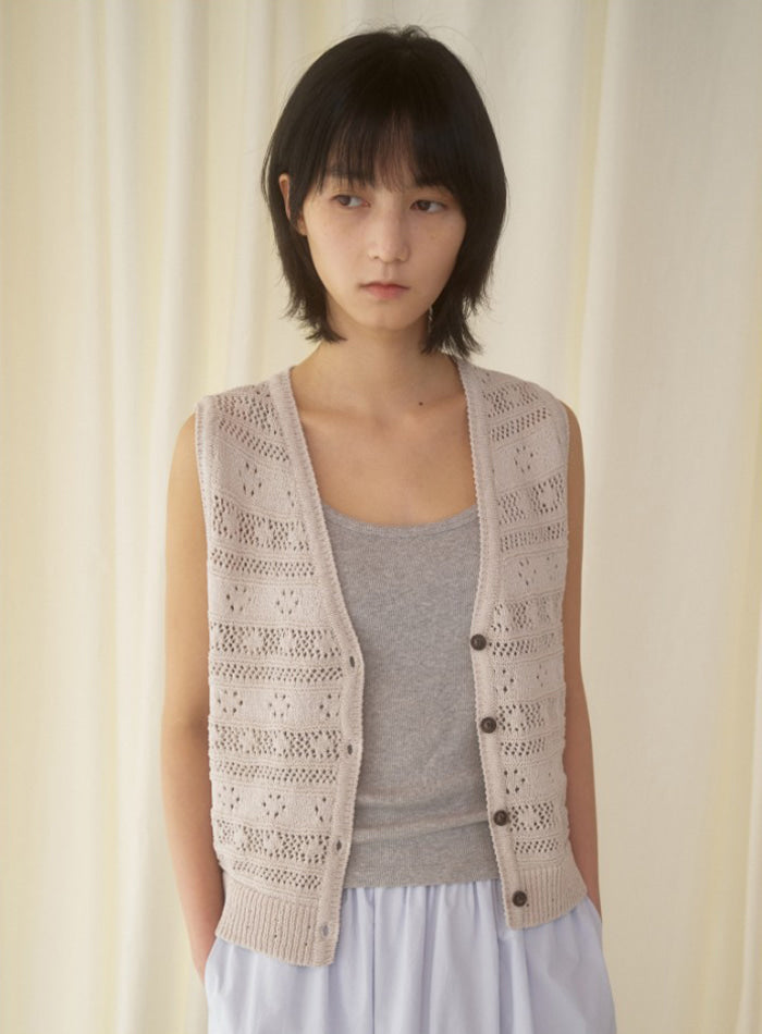 Mango Maniplease Elmo Knit Vest Greige