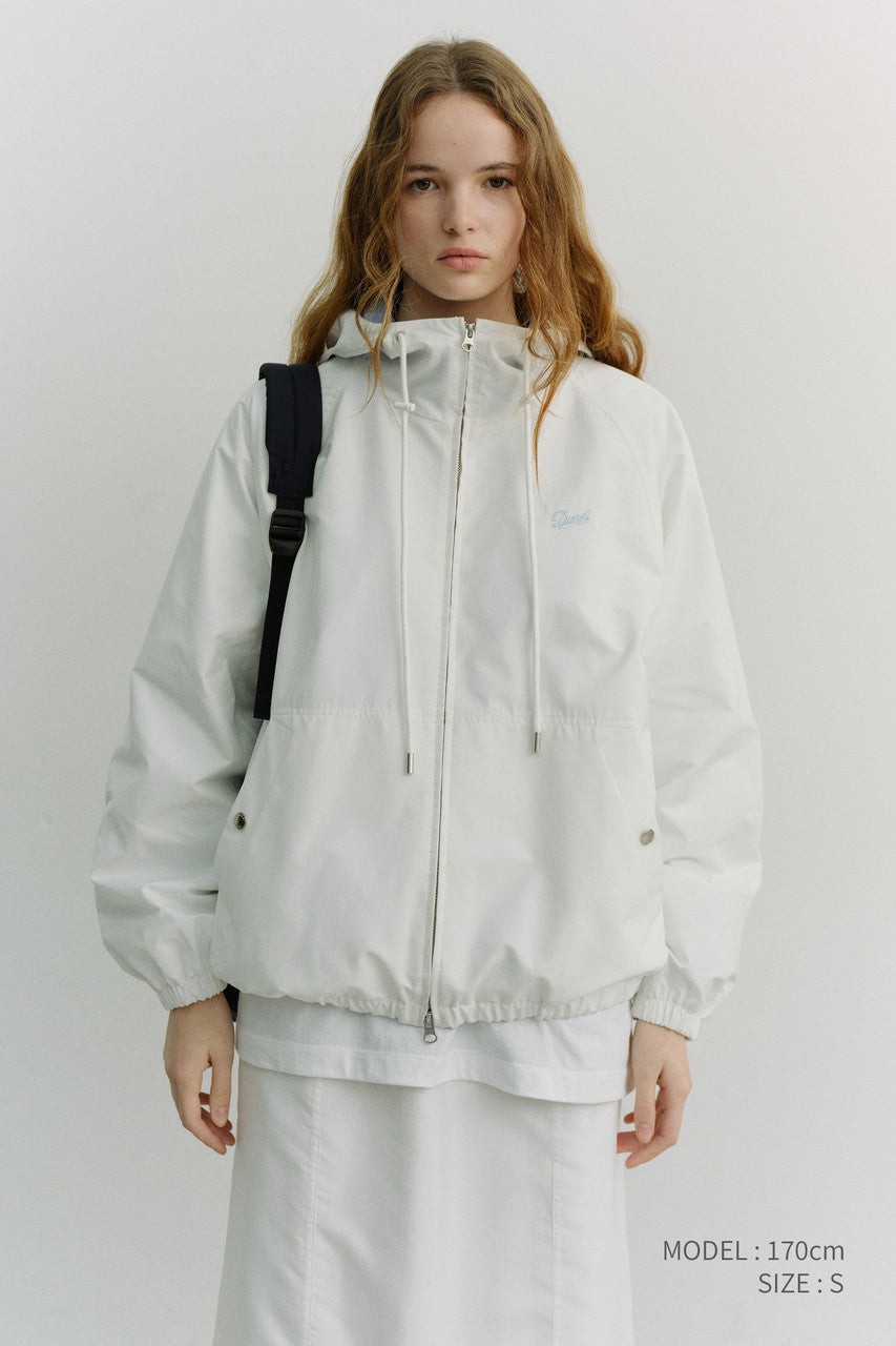 Dunst Unisex Logo Windbreaker White Soft Blue